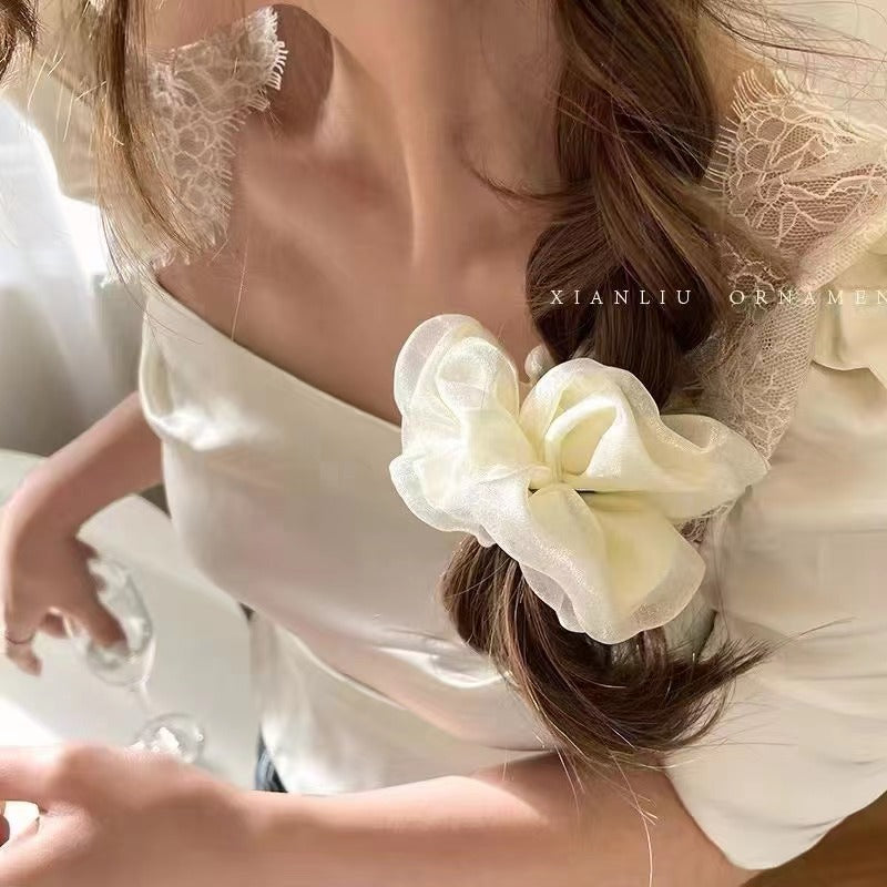 Wholesale Fabric Double Mesh Hair Scrunchies